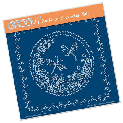 Linda's Dragonflies A5 Square Groovi Plate