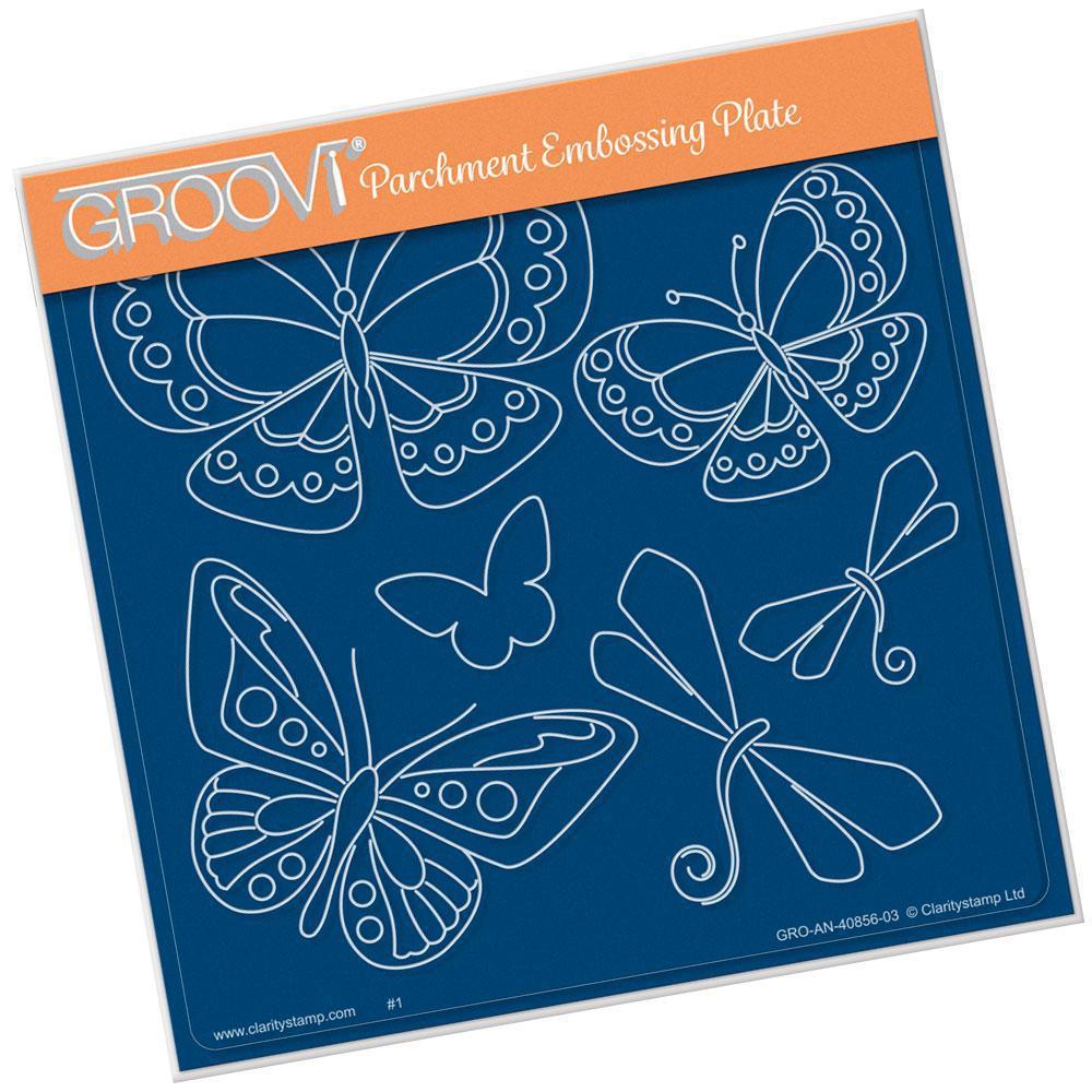 Tina's Butterfly Fun A5 Square Groovi Plate