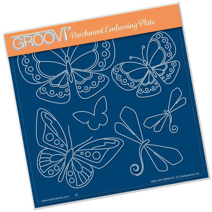 Tina's Butterfly Fun A5 Square Groovi Plate