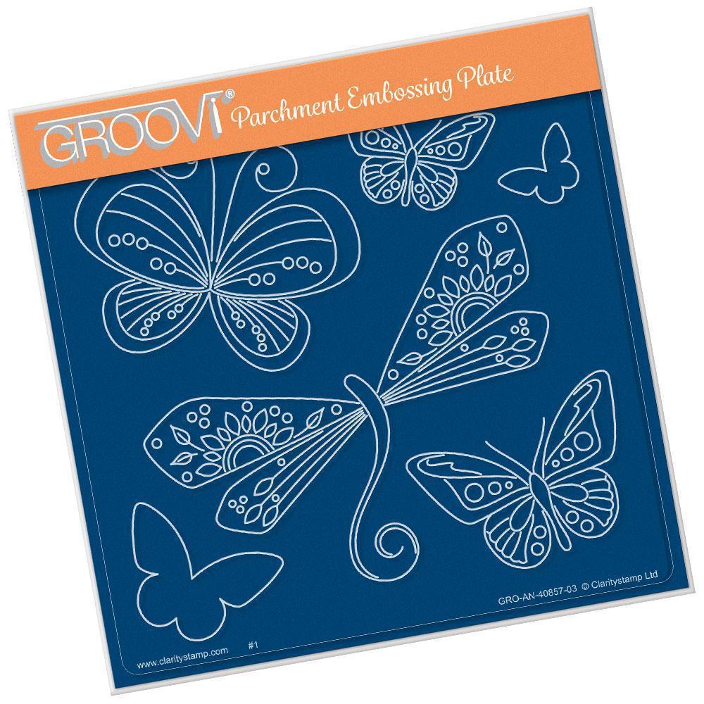 Tina's Dragonfly Fun A5 Square Groovi Plate