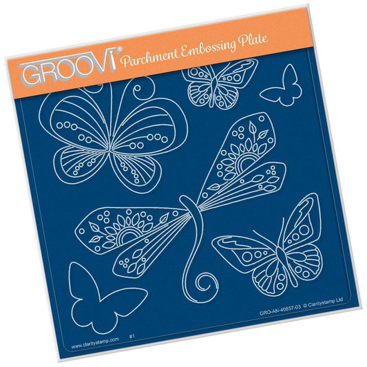 Tina's Dragonfly Fun A5 Square Groovi Plate