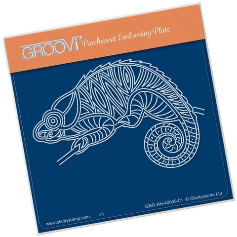 Patterned Chameleon 1 A6 Square Groovi Baby Plate