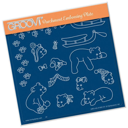 Linda's Polar Bears A5 Square Groovi Plate