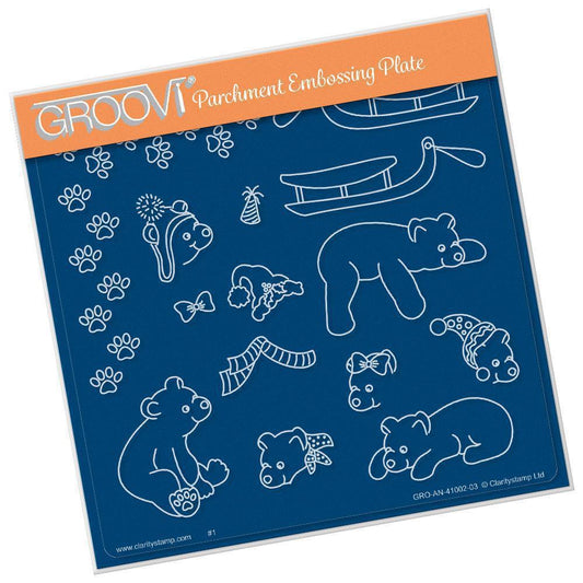 Linda's Polar Bears A5 Square Groovi Plate