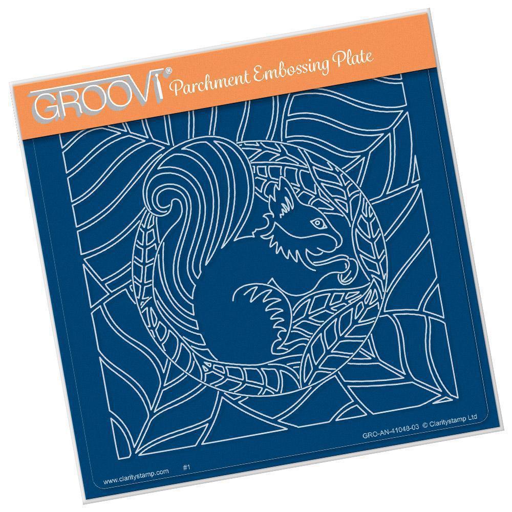 Squirrel Round A5 Square Groovi Plate