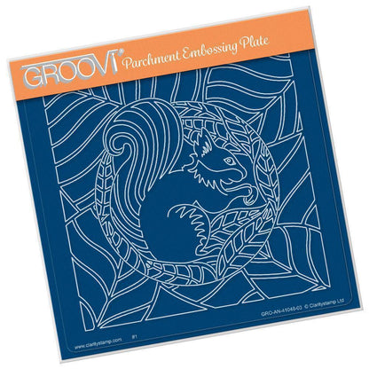 Squirrel Round A5 Square Groovi Plate