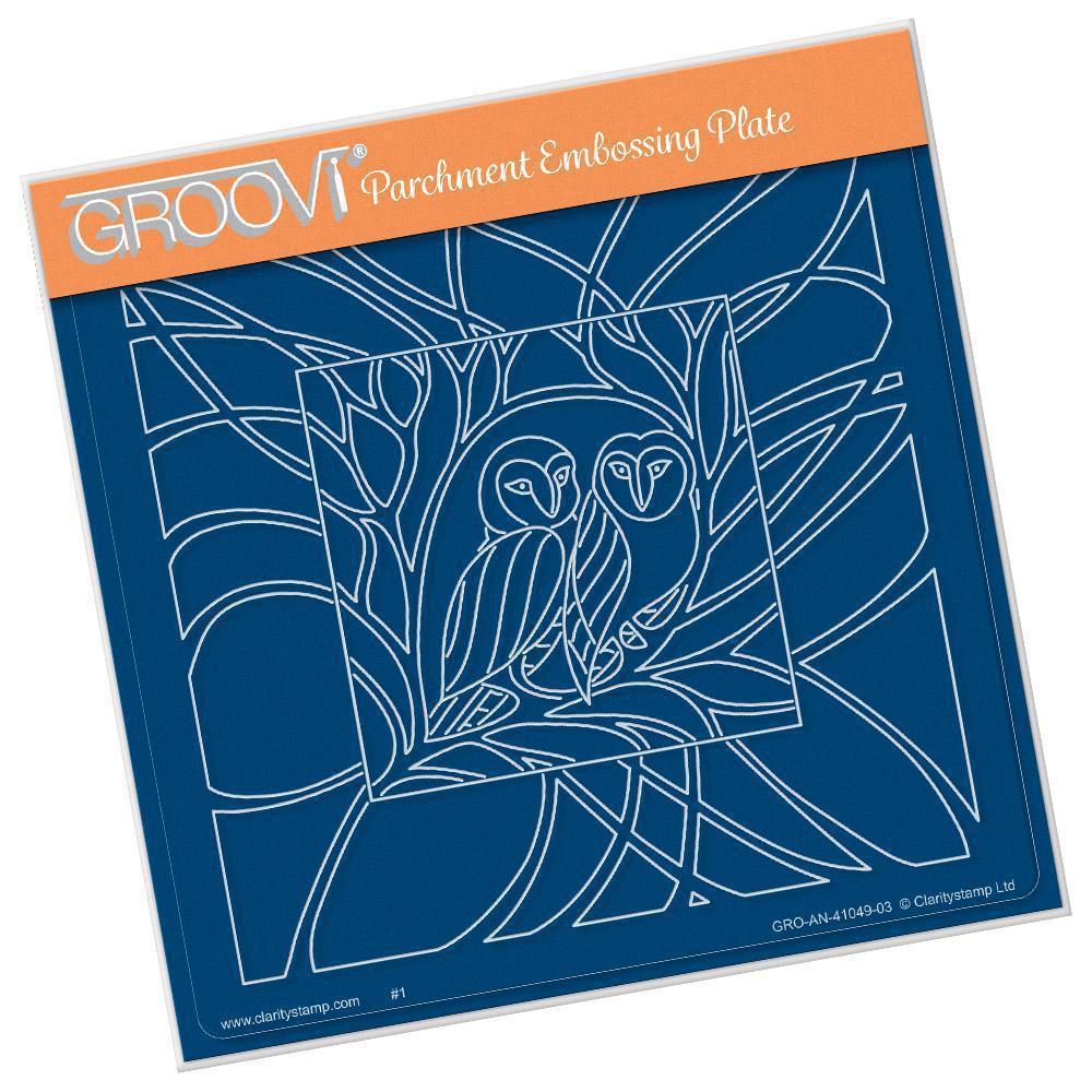 Woodland Owls A5 Square Groovi Plate