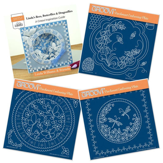 Linda's Bees, Butterflies & Dragonflies Groovi Plates & ii Book Bundle