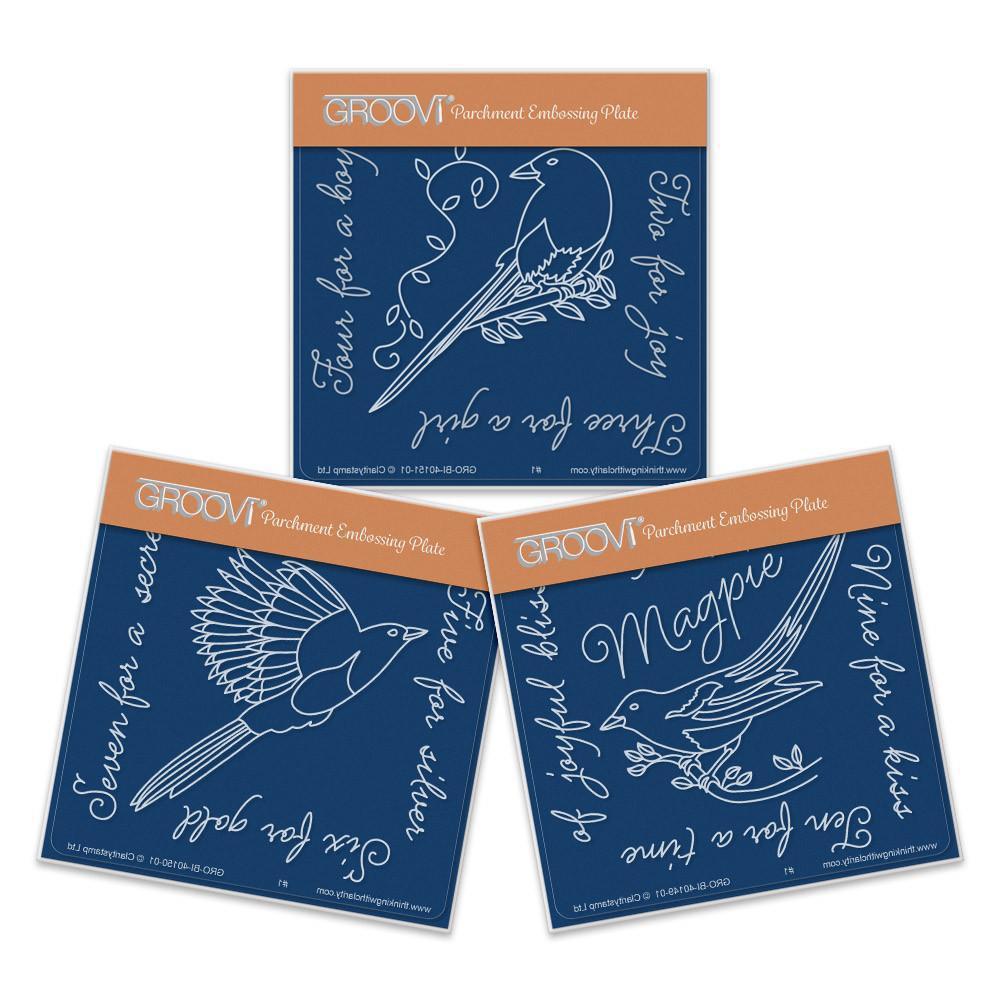 Magpies A6 Square Groovi Baby Plate Set