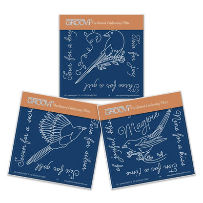 Magpies A6 Square Groovi Baby Plate Set