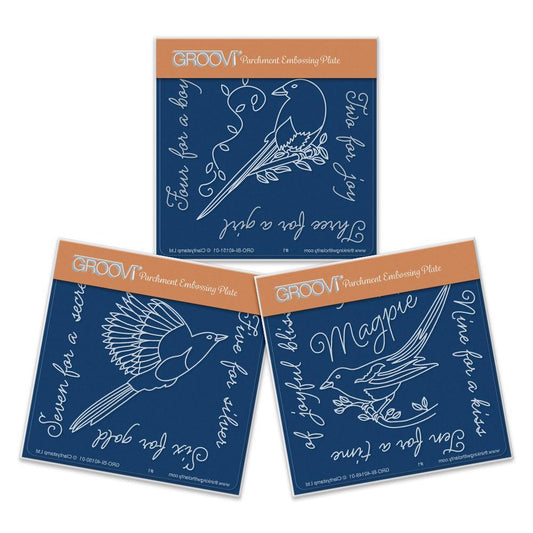 Magpies A6 Square Groovi Baby Plate Set