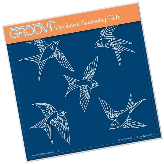 House Martins A5 Square Groovi Plate