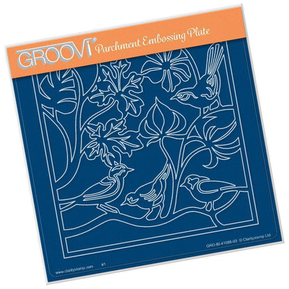 CLEARANCE Birds Roosting A5 Square Groovi Plate