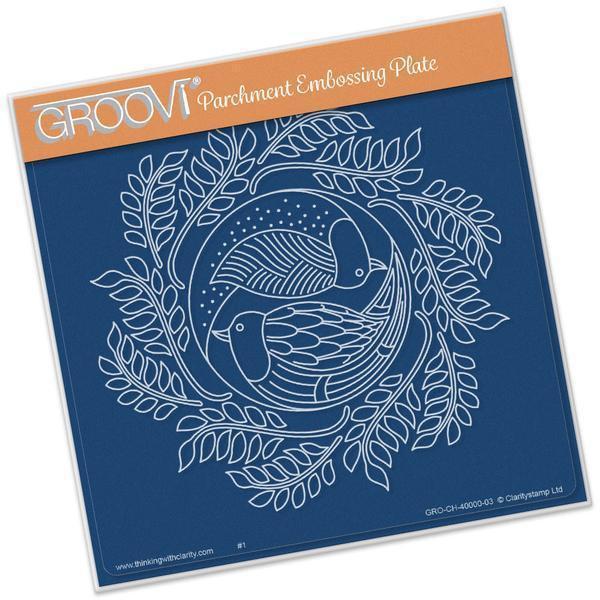 Doves Round A5 Square Groovi Plate
