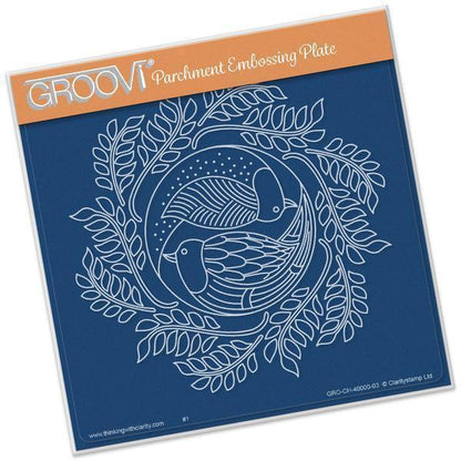 Doves Round A5 Square Groovi Plate
