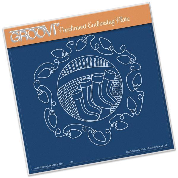 Christmas Stockings Round A5 Square Groovi Plate