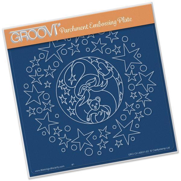 Santa & Stars Round A5 Square Groovi Plate