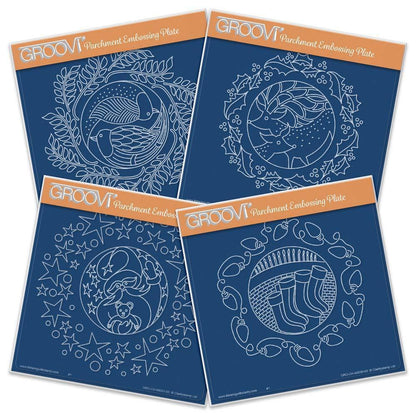 Christmas Rounds Collection A5 Square Groovi Plate Set
