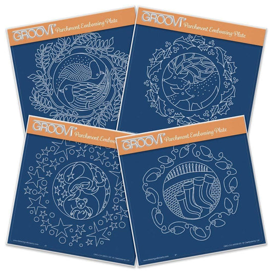 Christmas Rounds Collection A5 Square Groovi Plate Set
