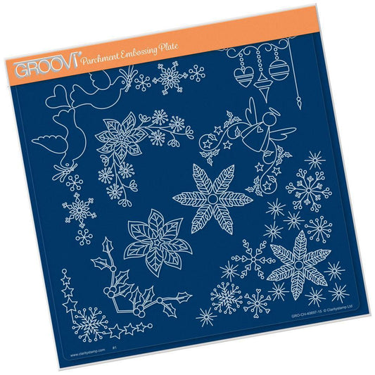 Tina's Christmas Corners 2 A4 Square Groovi Plate