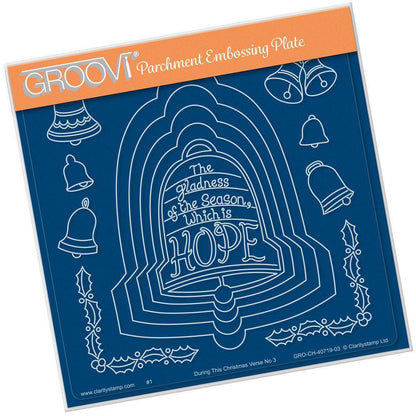 During this Christmas Verse No. 3 - Bell A5 Square Groovi Plate