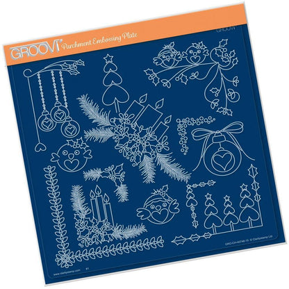 Tina's Christmas Corners 3 A4 Square Groovi Plate