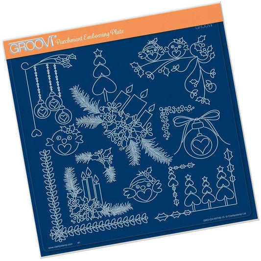 Tina's Christmas Corners 3 A4 Square Groovi Plate