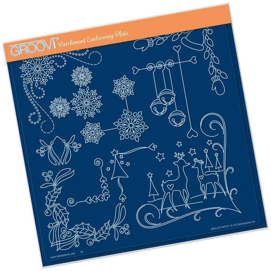 Tina's Christmas Corners 4 A4 Square Groovi Plate