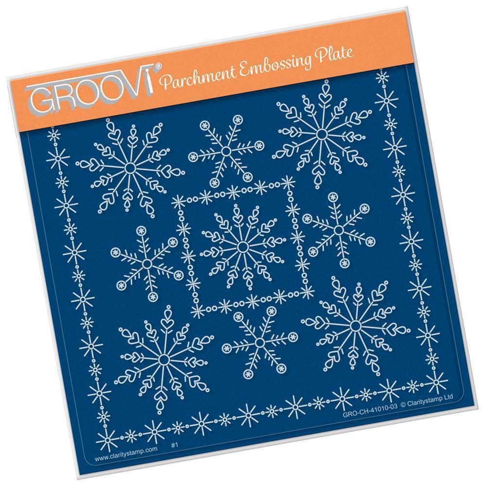 Tina's Snowflake Frame A5 Square Groovi Plate