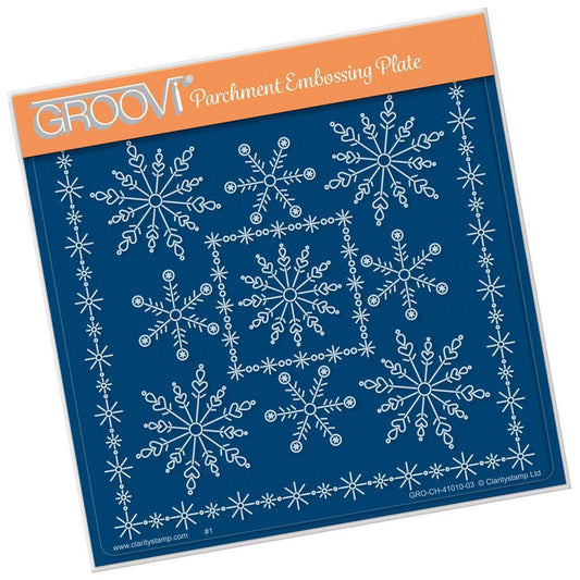 Tina's Snowflake Frame A5 Square Groovi Plate