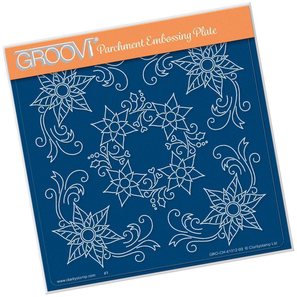 Tina's Poinsettia Frame A5 Square Groovi Plate