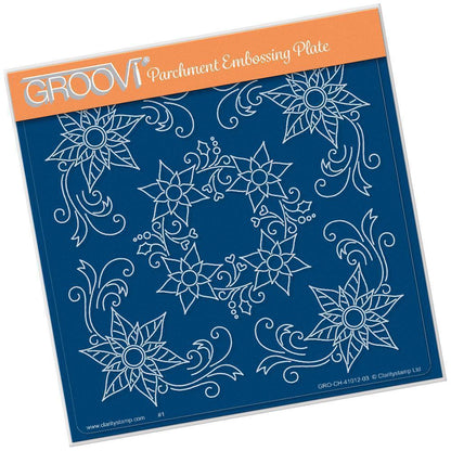 Tina's Poinsettia Frame A5 Square Groovi Plate