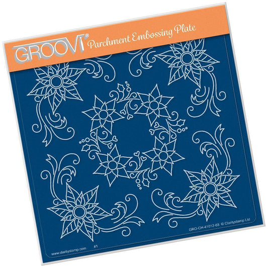 Tina's Poinsettia Frame A5 Square Groovi Plate