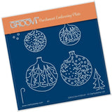 Christmas Tree Baubles A6 Square Groovi Baby Plate