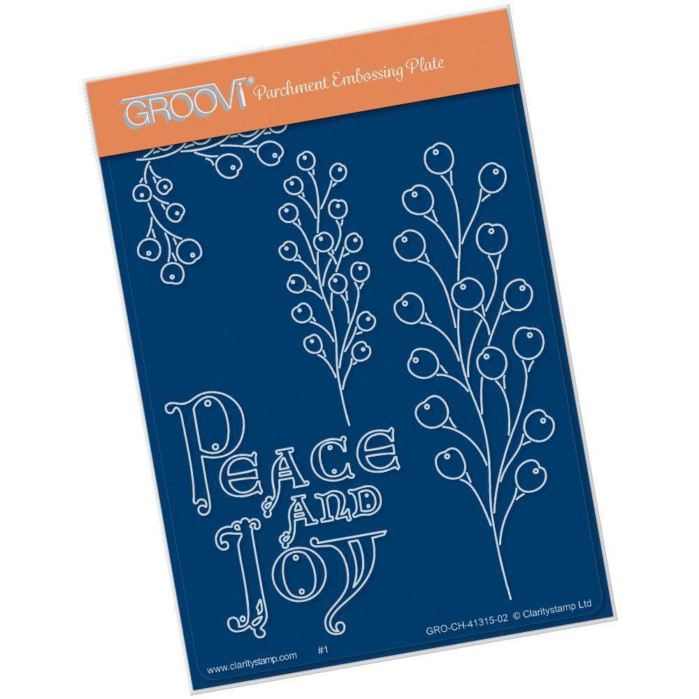 Berry Branch With Peace & Joy A6 Groovi Plate