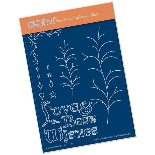 Naked Branch With Love & Best Wishes A6 Groovi Plate