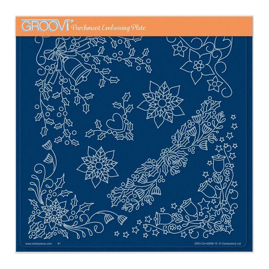 Tina's Small Christmas Corners 1 A5 Square Groovi Plate