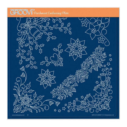 Tina's Small Christmas Corners 1 A5 Square Groovi Plate
