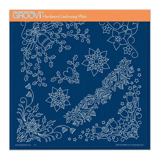 Tina's Small Christmas Corners 1 A5 Square Groovi Plate