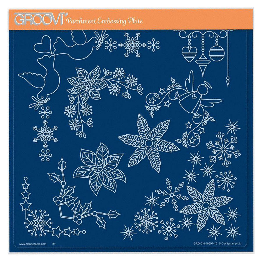 Tina's Small Christmas Corners 2 A5 Square Groovi Plate