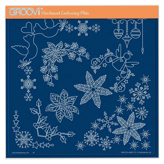 Tina's Small Christmas Corners 2 A5 Square Groovi Plate