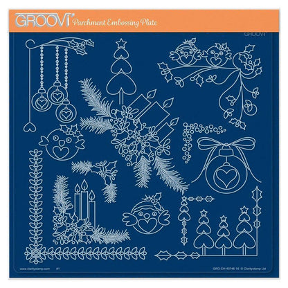 Tina's Small Christmas Corners 3 A5 Square Groovi Plate