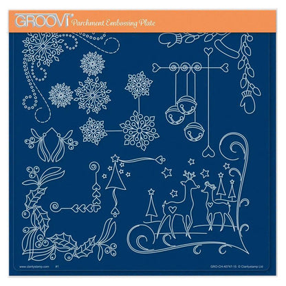 Tina's Small Christmas Corners 4 A5 Square Groovi Plate