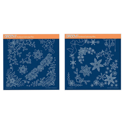 Tina's Small Christmas Corners 1 & 2 A5 Square Groovi Plate Duo