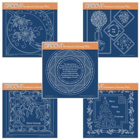Linda's Christmas Treasures Set 4 A5 Square Groovi Plate Set