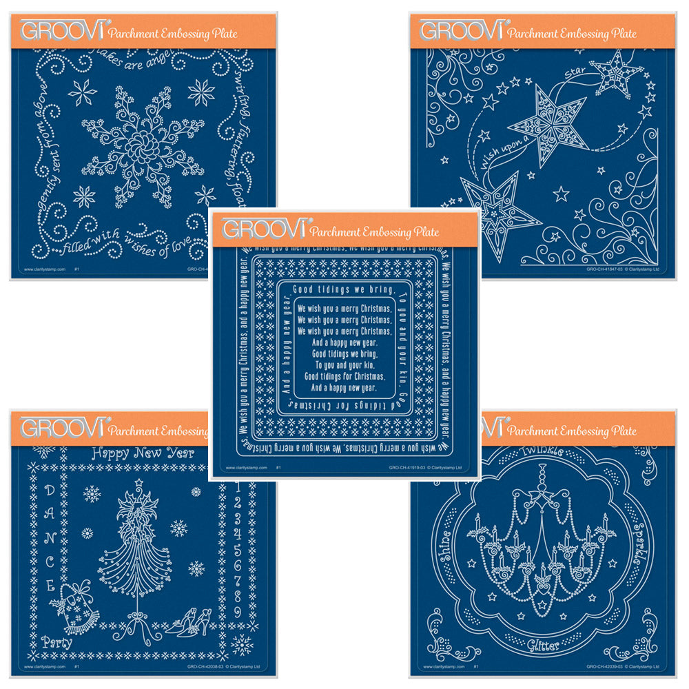 Linda's Christmas Treasures Set 5 A5 Square Groovi Plate Set – Clarity ...