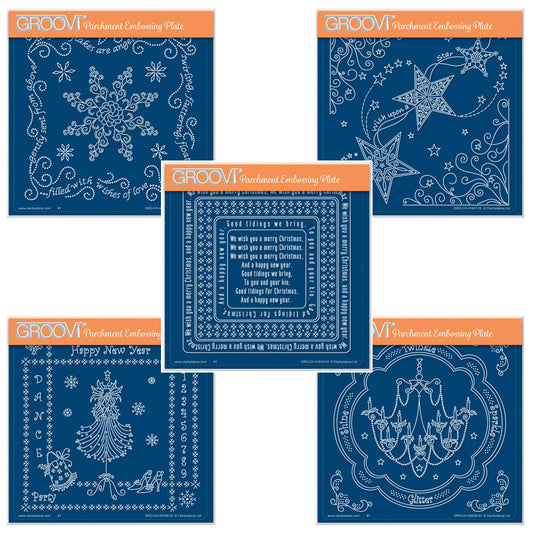 Linda's Christmas Treasures Set 5 A5 Square Groovi Plate Set