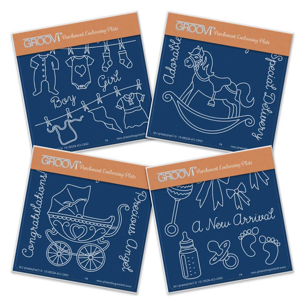 New Arrival A6 Square Groovi Baby Plate Set