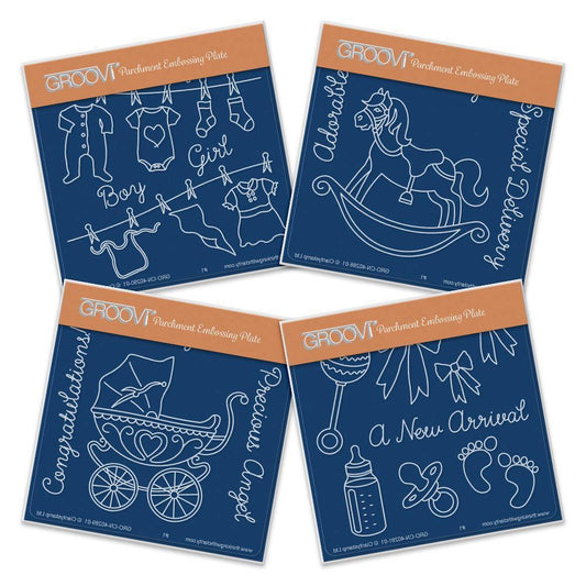 New Arrival A6 Square Groovi Baby Plate Set