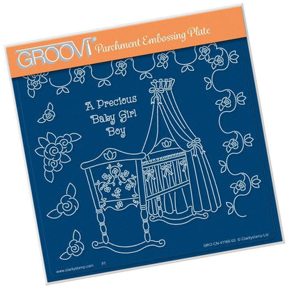 Linda's A Precious Baby A5 Square Groovi Plate